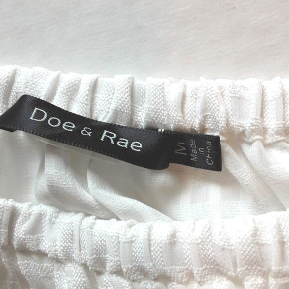 Anthropologie Doe & Rae NEW White Peplum White Off Shoulder Ruffled Top M - Picture 7 of 12